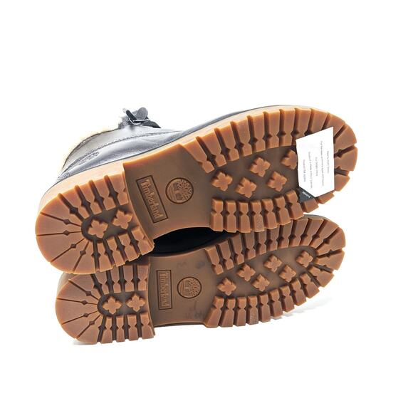 New Timberland Womens 8.5 Shoes Jayne Boots Fur Waterproof Metallic Grey Leather - Picture 8 of 11